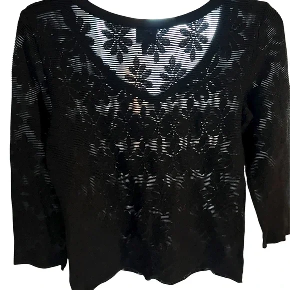 Vintage Armani Collezioni Italy Lace Top Women's Size 8 Romantic Edgy Party Glam - Picture 4 of 5